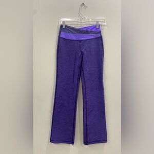 Lululemon Purple Workout Yoga Pants with Fold-Over Waistband